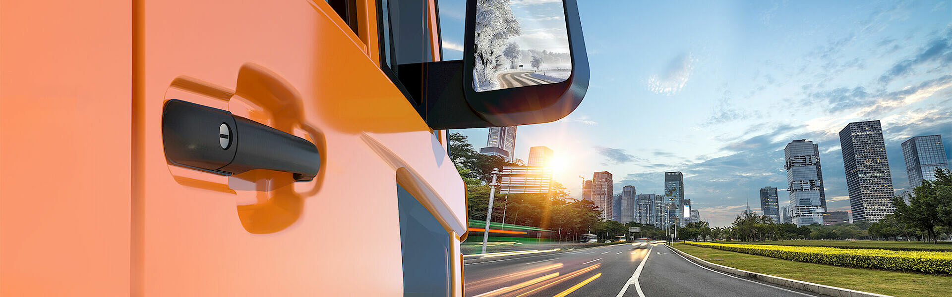 Kommunaler Lasten- und Geräteträger fährt auf Straße zum Einsatz in den urbanen Raum.